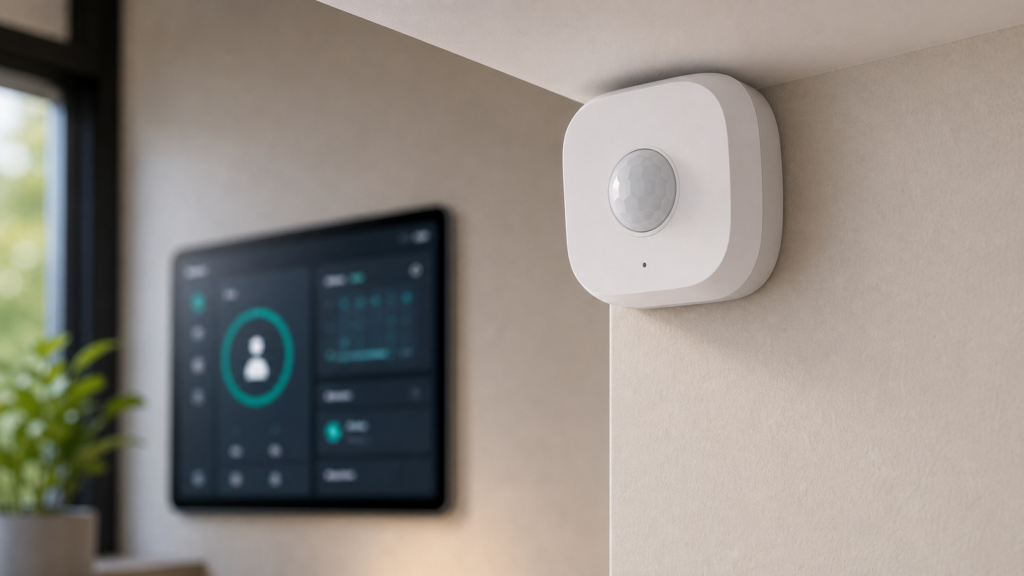 Aqara FP300 presence sensor installed in a room
