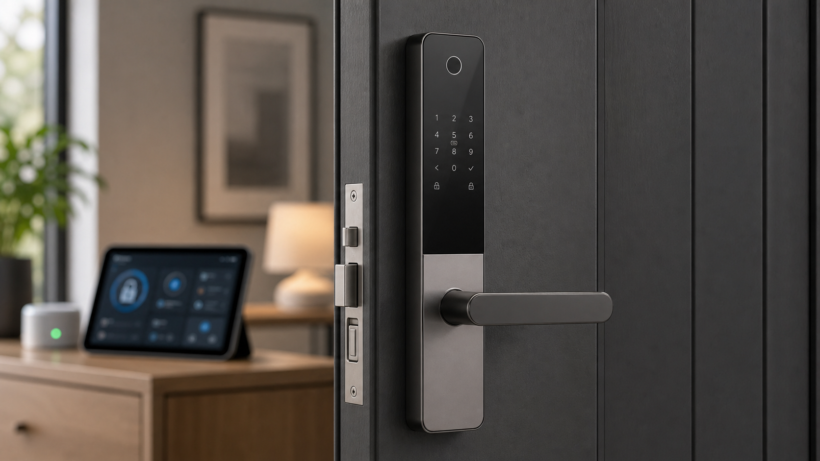 Aqara P100 smart lock installed on a door