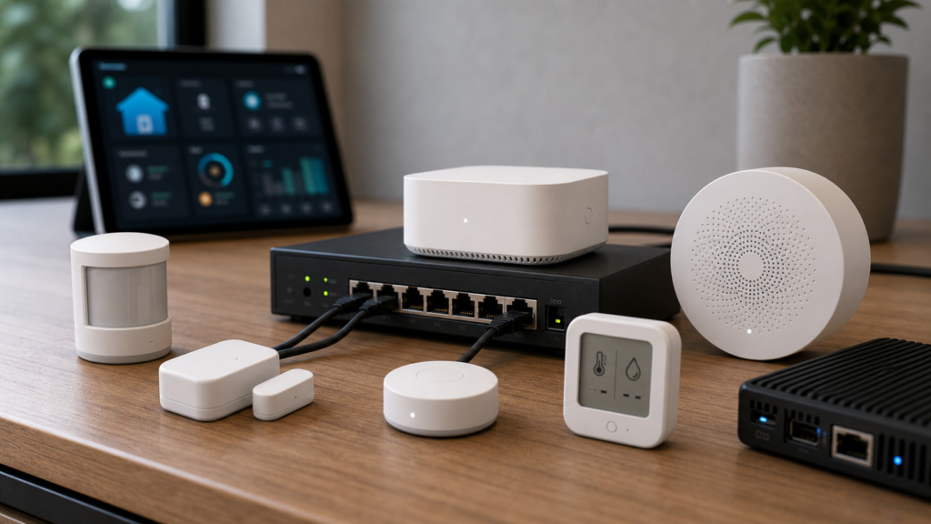 Aqara and Xiaomi smart home devices with home network router