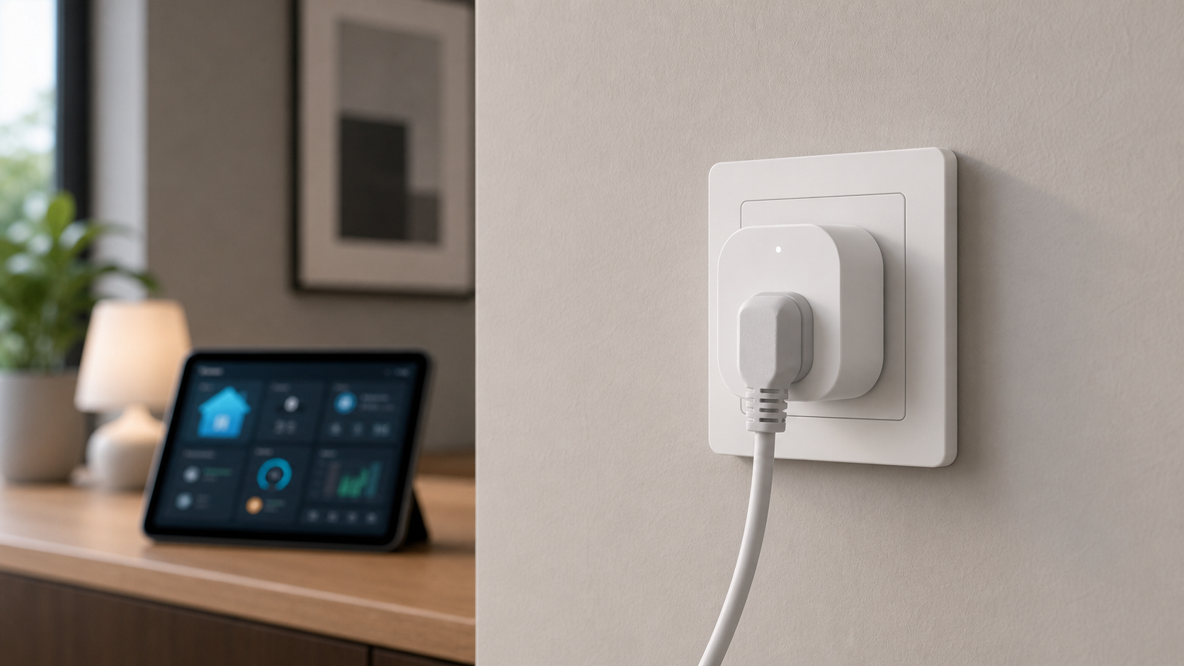 Xiaomi smart plug ZNCZ04LM installed in a wall outlet