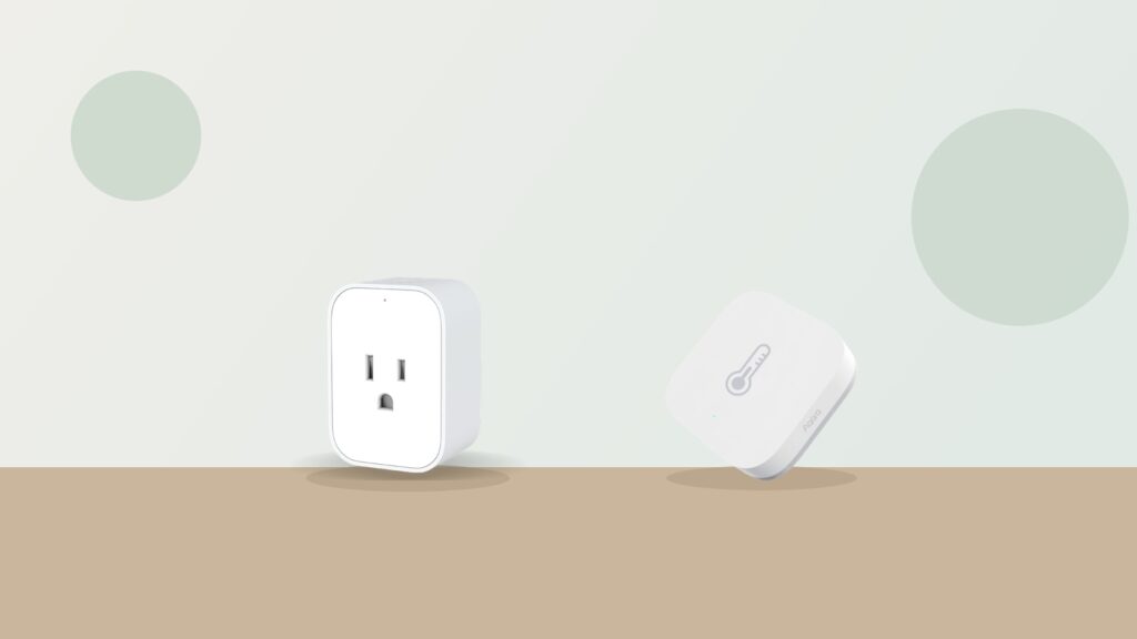 An Aqara smart plug and temperature sensor, typical devices that log a configure failure
