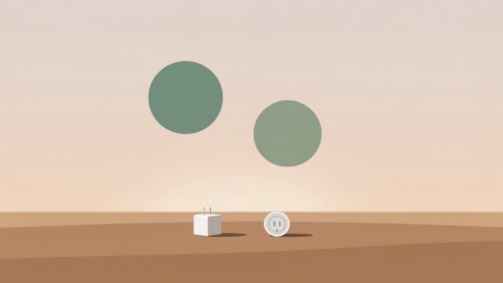 Two WiFi smart plug-style devices side by side, representing a choice between two Home Assistant Tuya integrations